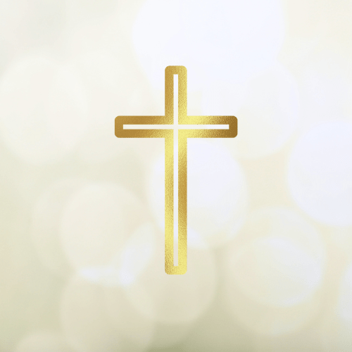 gold cross with sparkle background